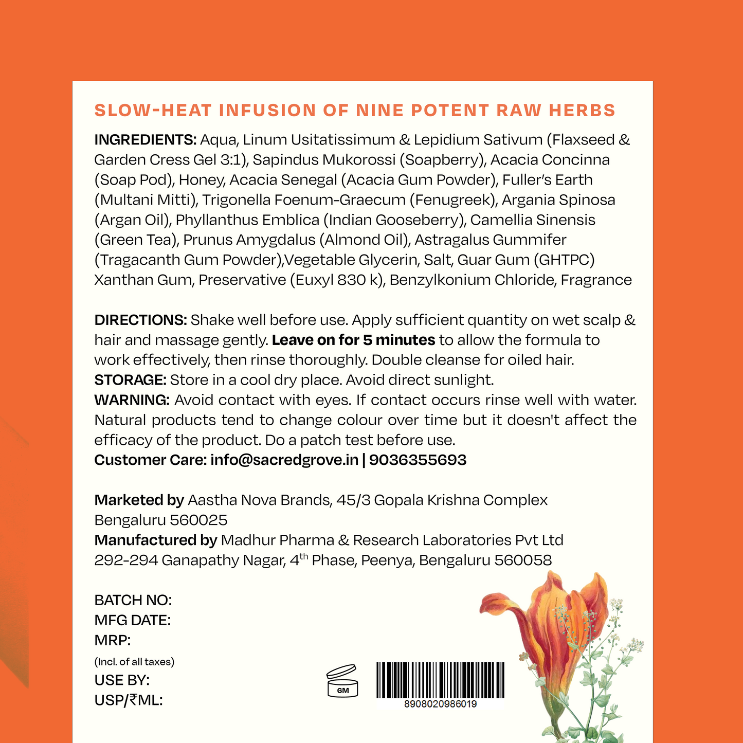 Sacred Grove 100% Raw Herb Gentle Hair Cleanser