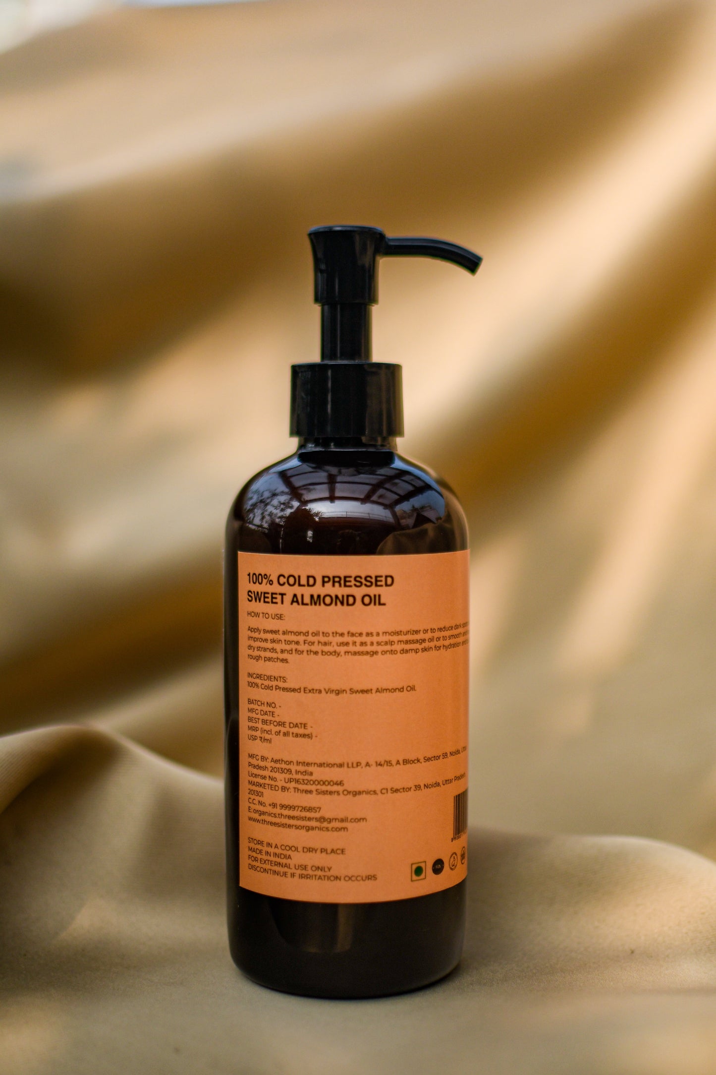 Three Sisters Organics | 100% Cold Pressed Sweet Almond Oil