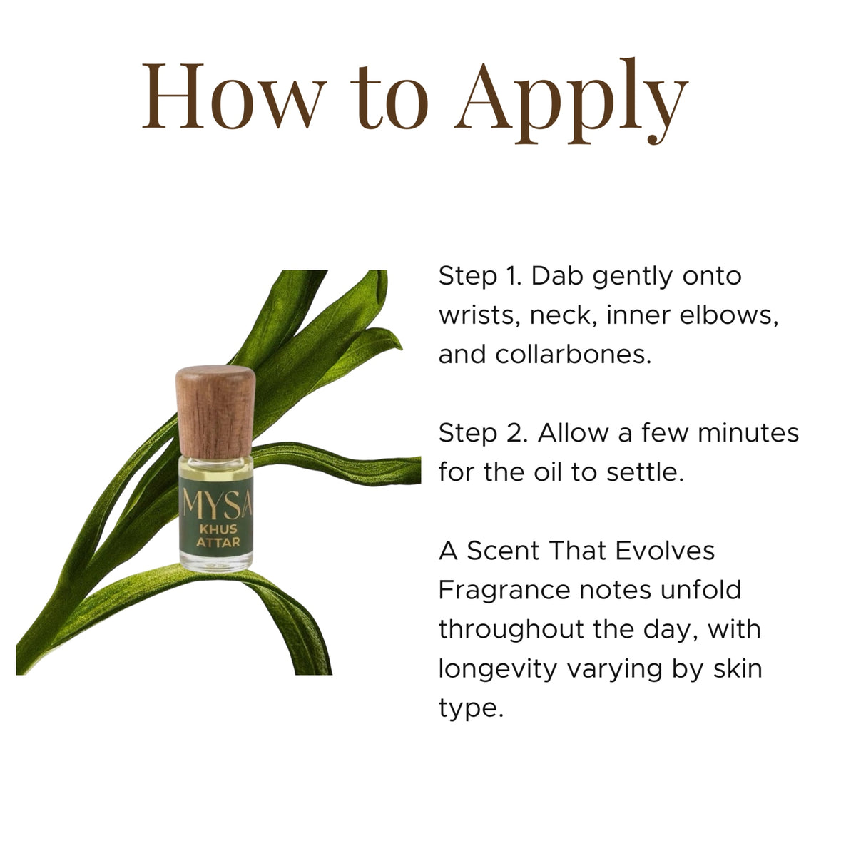 MYSA Organics Khus Attar (Vetiver) 3ml