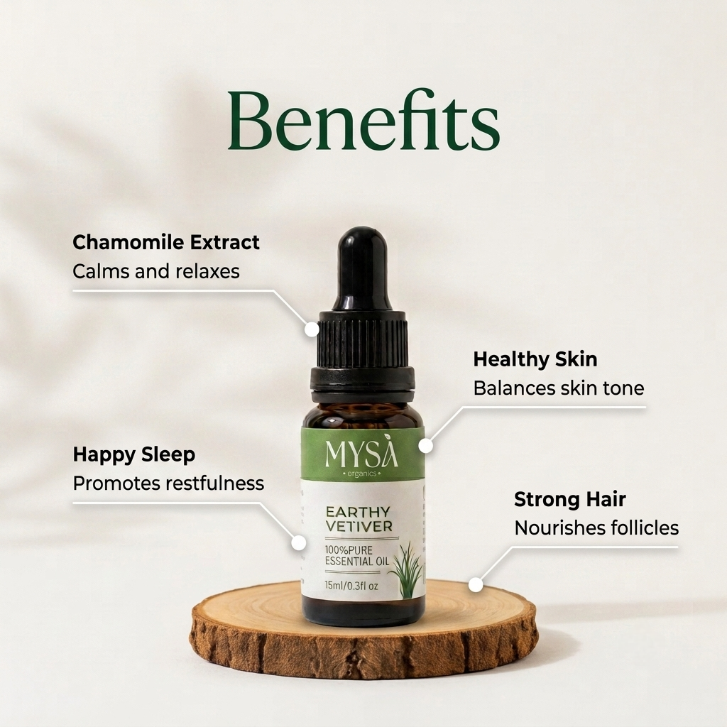 MYSA Organics Pure Vetiver Essential Oil 15ml