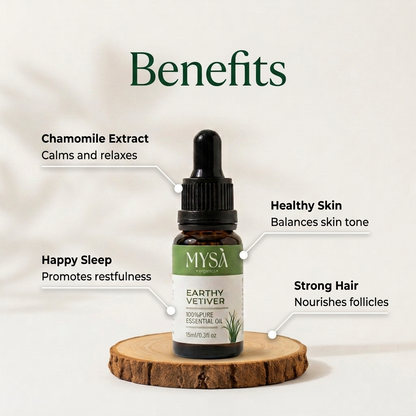 MYSA Organics Pure Vetiver Essential Oil 15ml