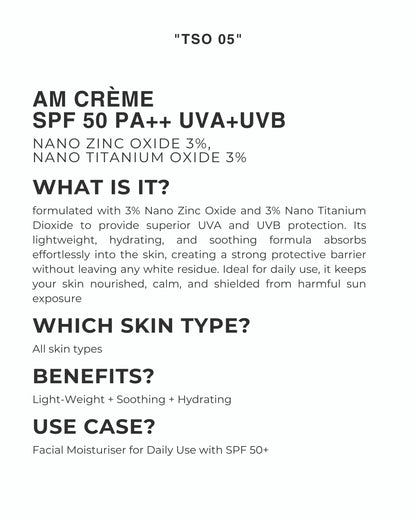 Three Sisters Organics | AM Creme SPF 50 PA+++ UVA+UVB