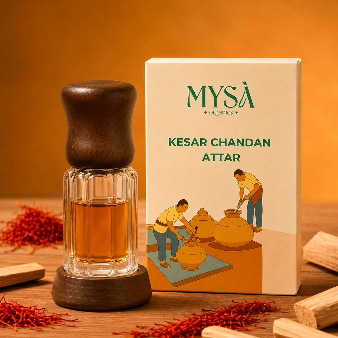 MYSA Organics Kesar Chandan Attar (Saffron & Sandalwood) 3ml