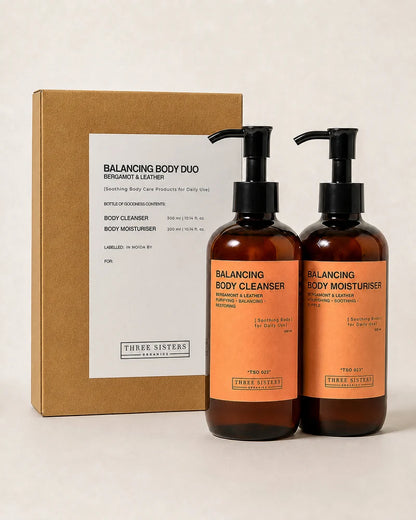 Three Sisters Organics Balancing Body Duo | Bergamot & Leather