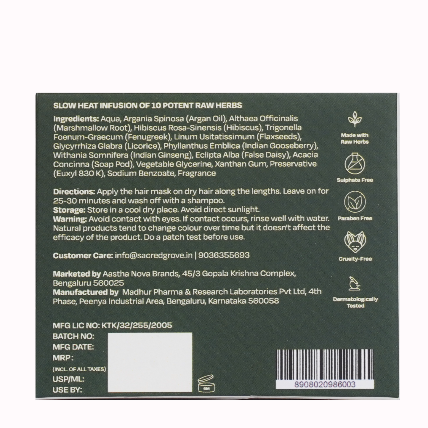 Sacred Grove Marshmallow Root Condition & Repair Hair Mask