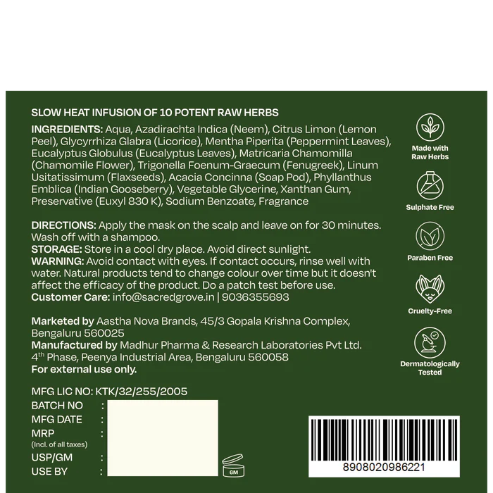 Sacred Grove Licorice & Peppermint Deep Clean Scalp Hair Mask