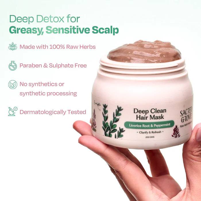 Sacred Grove Licorice & Peppermint Deep Clean Scalp Hair Mask