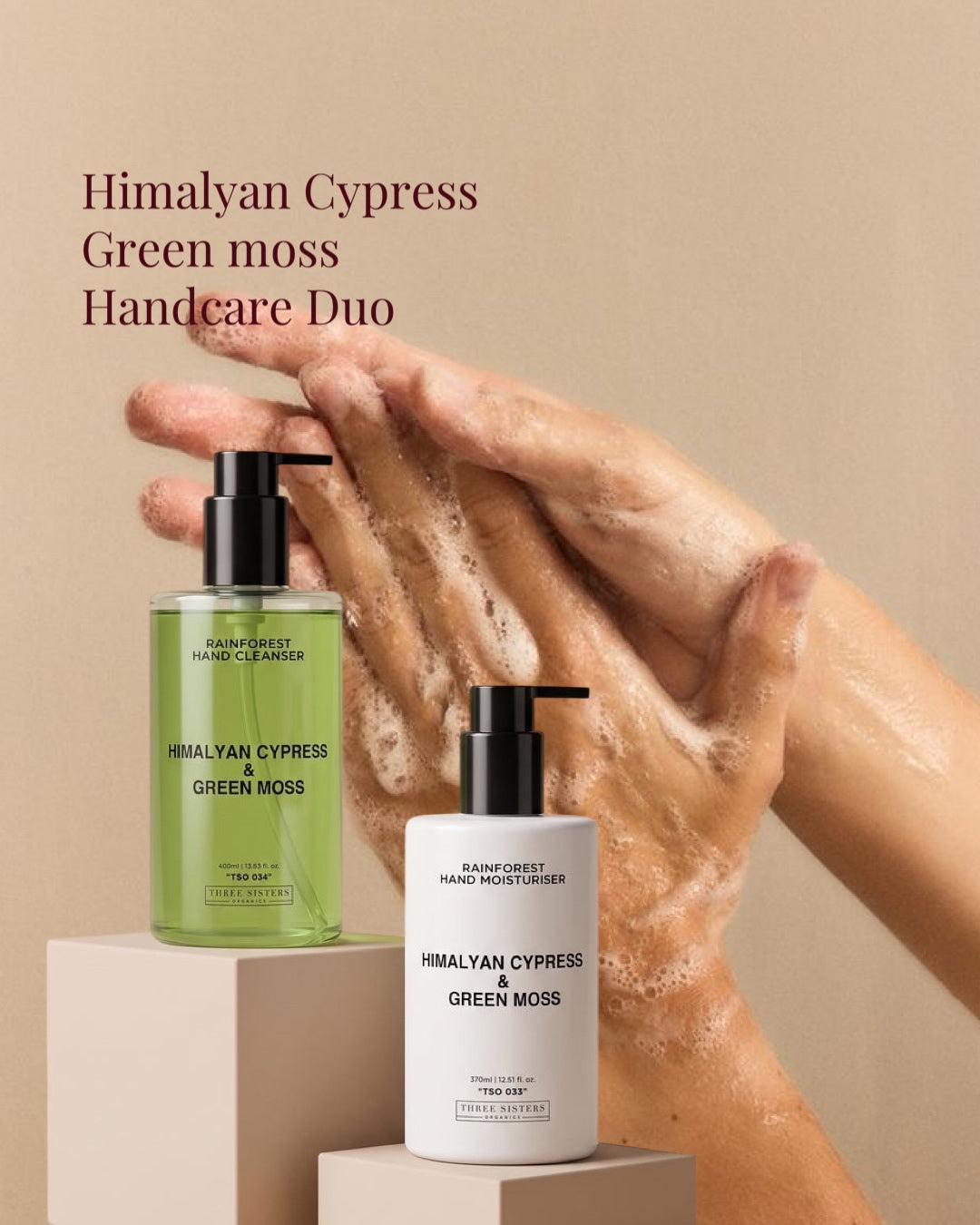 Three Sisters Organics | Himalyan Cypress & Green Moss Hand Care Duo