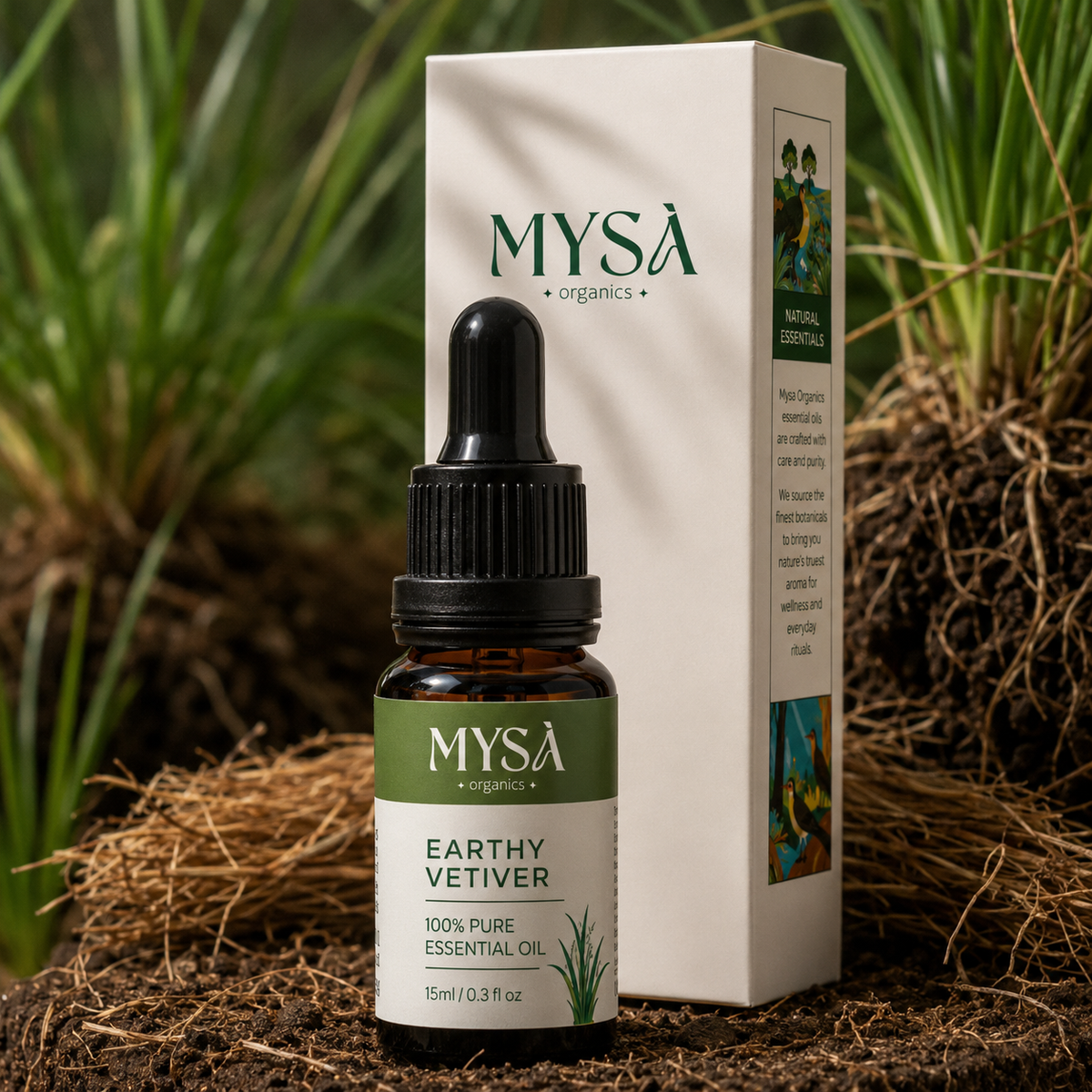 MYSA Organics Pure Vetiver Essential Oil 15ml