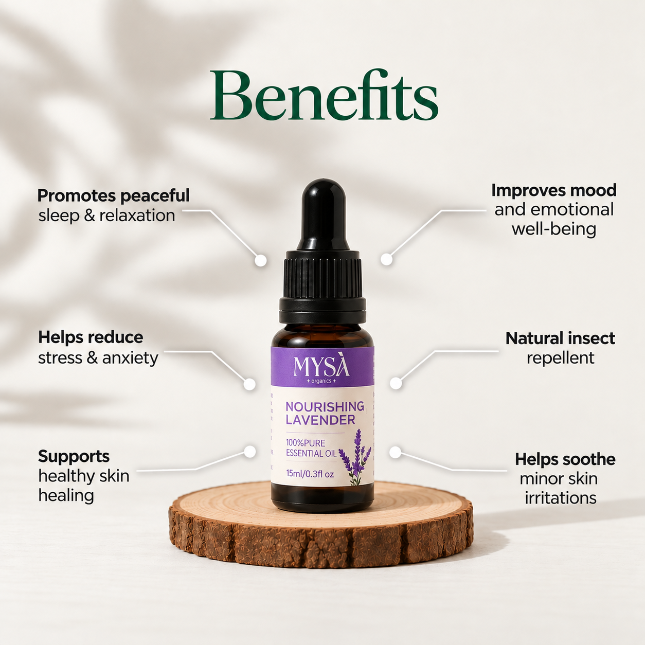 MYSA Organics Pure Lavender Essential Oil 15ml