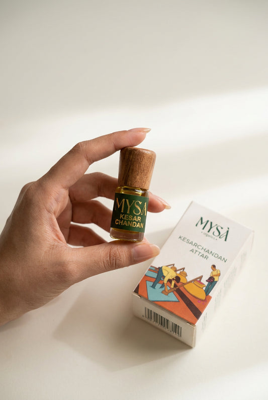 MYSA Organics Kesar Chandan Attar (Saffron & Sandalwood) 3ml