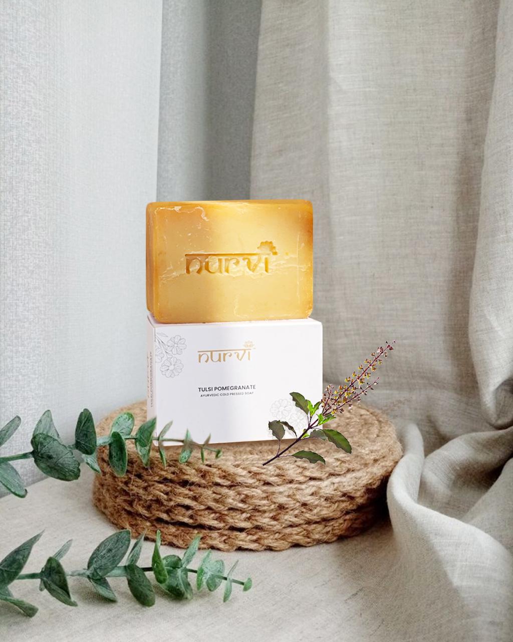 Nurvi Tulsi Pomegranate Cold Pressed Soap